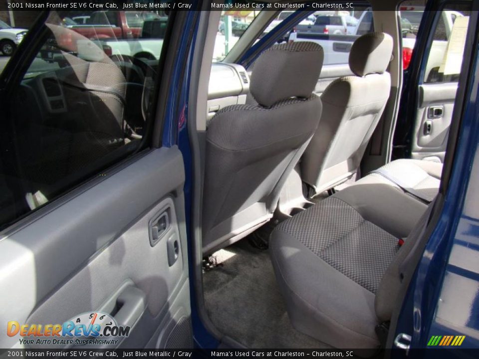 2001 Nissan Frontier SE V6 Crew Cab Just Blue Metallic / Gray Photo #12