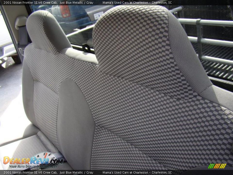 2001 Nissan Frontier SE V6 Crew Cab Just Blue Metallic / Gray Photo #13
