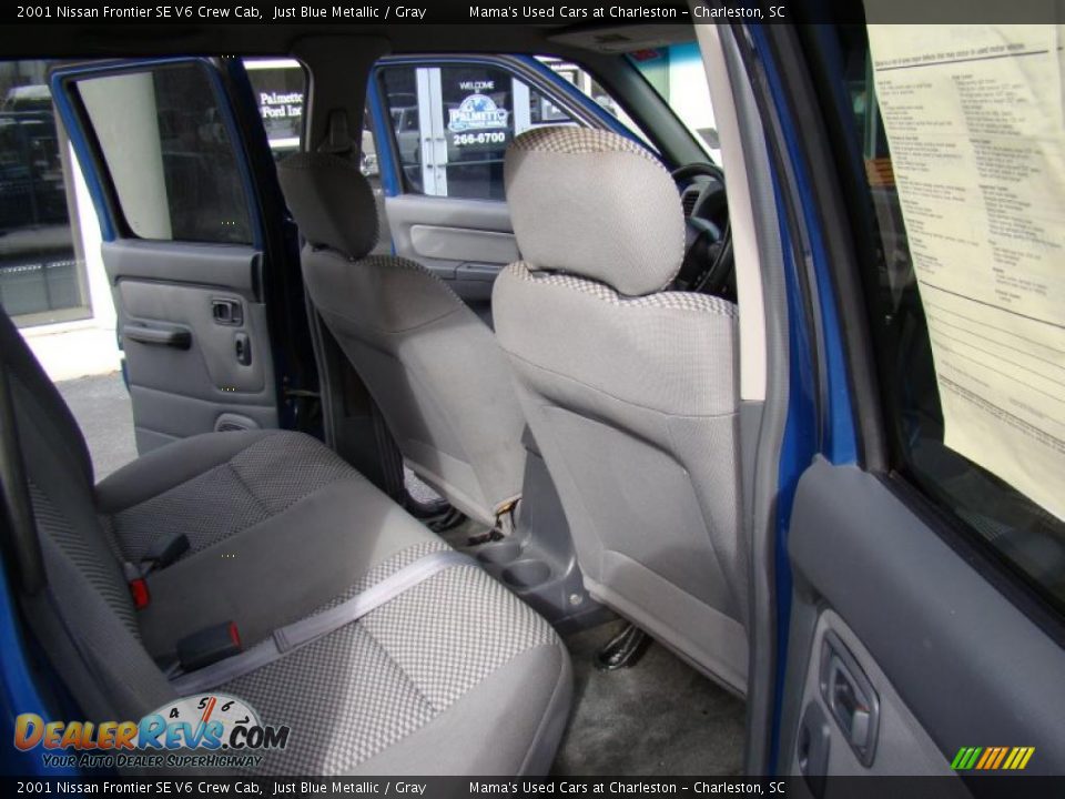 2001 Nissan Frontier SE V6 Crew Cab Just Blue Metallic / Gray Photo #15