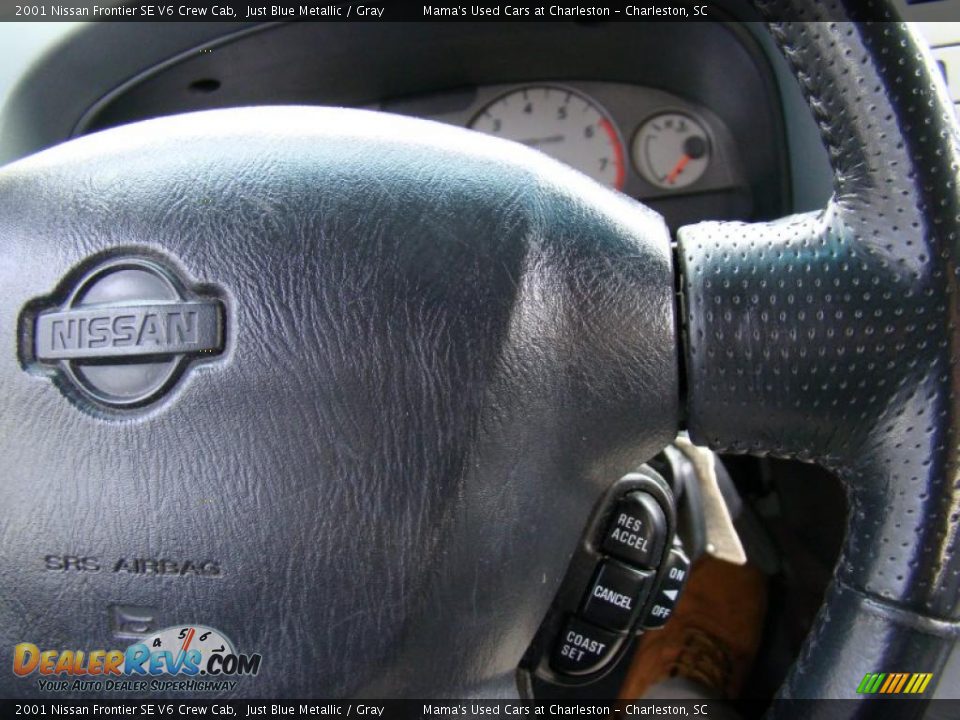 2001 Nissan Frontier SE V6 Crew Cab Just Blue Metallic / Gray Photo #26