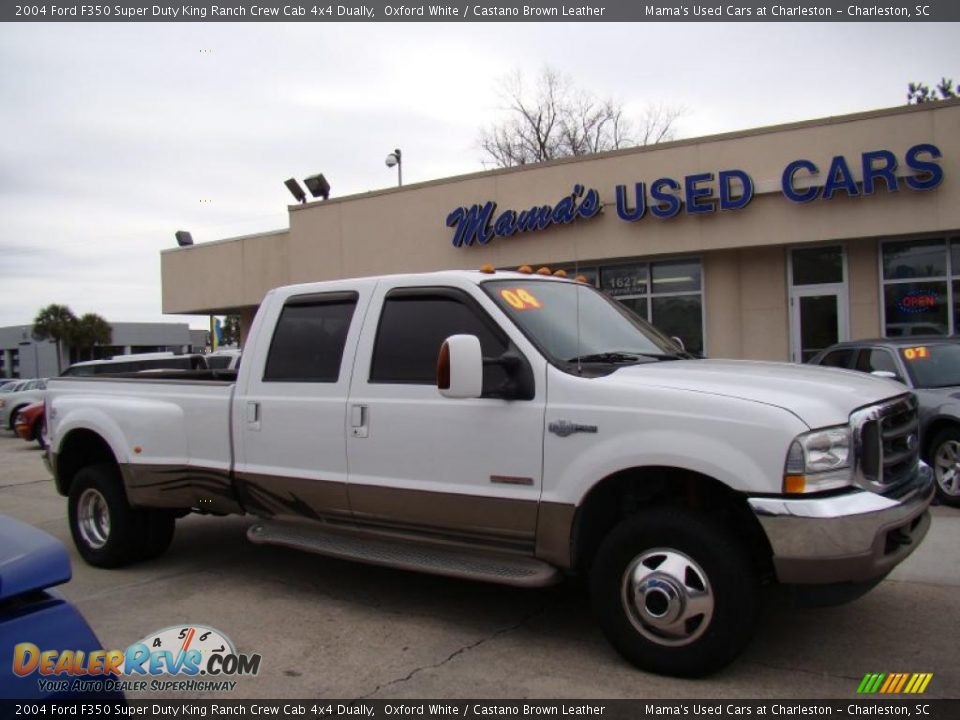 2004 Ford F350 Super Duty King Ranch Crew Cab 4x4 Dually Oxford White / Castano Brown Leather Photo #1