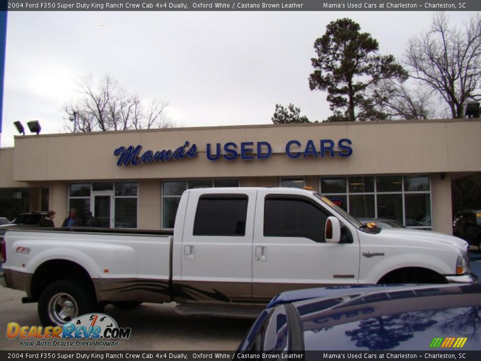 2004 Ford F350 Super Duty King Ranch Crew Cab 4x4 Dually Oxford White / Castano Brown Leather Photo #2