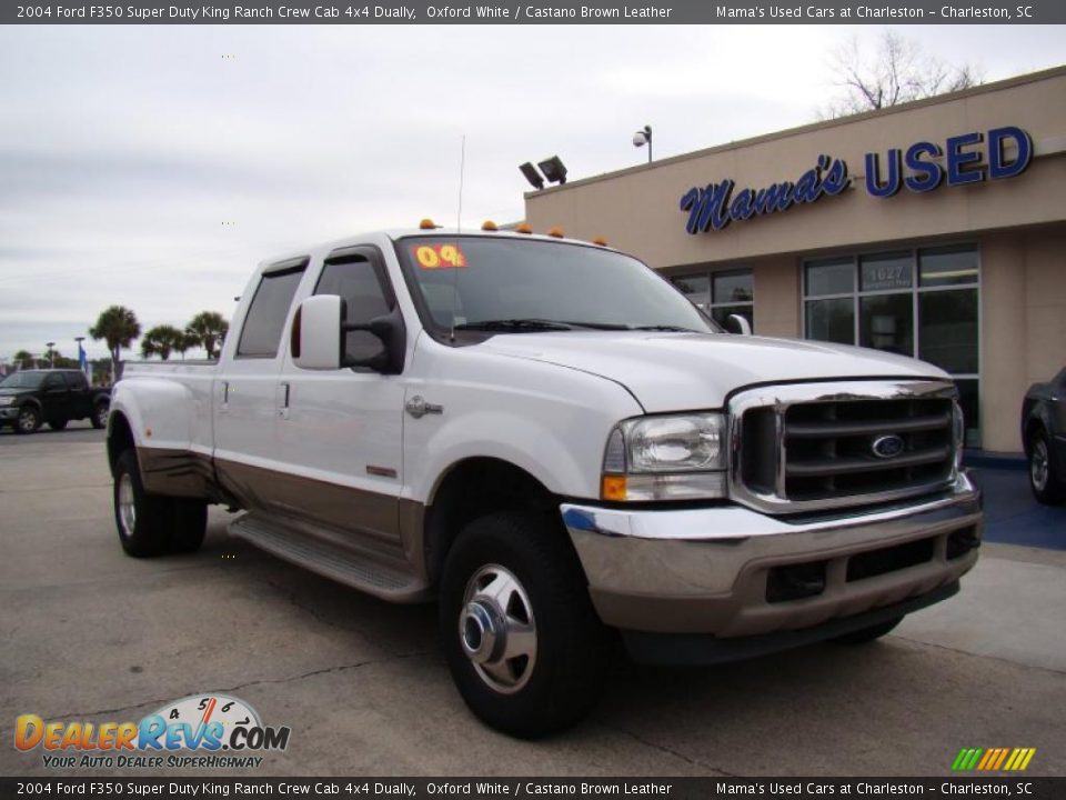 2004 Ford F350 Super Duty King Ranch Crew Cab 4x4 Dually Oxford White / Castano Brown Leather Photo #3