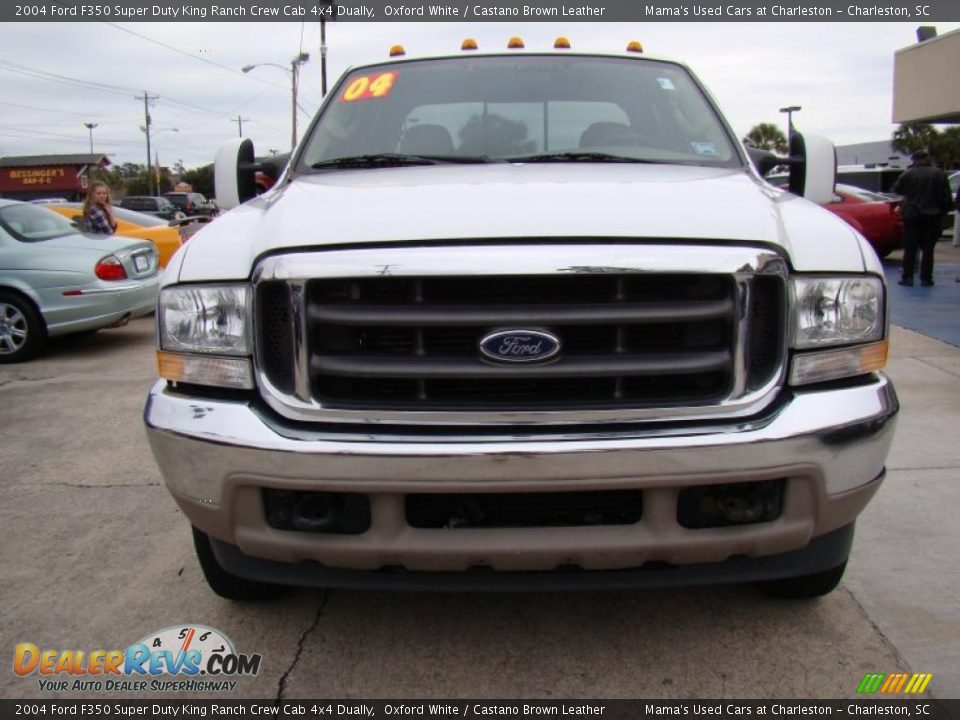 2004 Ford F350 Super Duty King Ranch Crew Cab 4x4 Dually Oxford White / Castano Brown Leather Photo #4