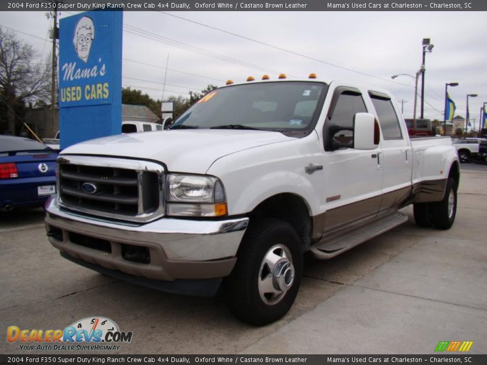 2004 Ford F350 Super Duty King Ranch Crew Cab 4x4 Dually Oxford White / Castano Brown Leather Photo #5