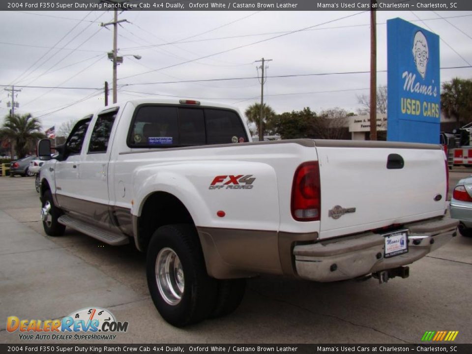 2004 Ford F350 Super Duty King Ranch Crew Cab 4x4 Dually Oxford White / Castano Brown Leather Photo #7