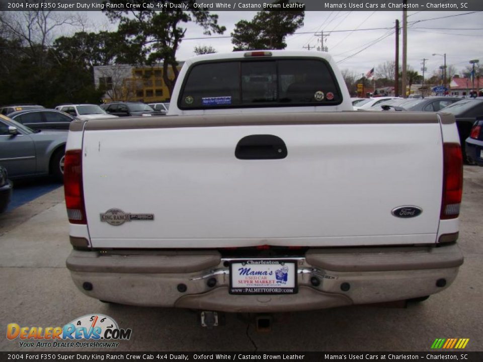 2004 Ford F350 Super Duty King Ranch Crew Cab 4x4 Dually Oxford White / Castano Brown Leather Photo #8