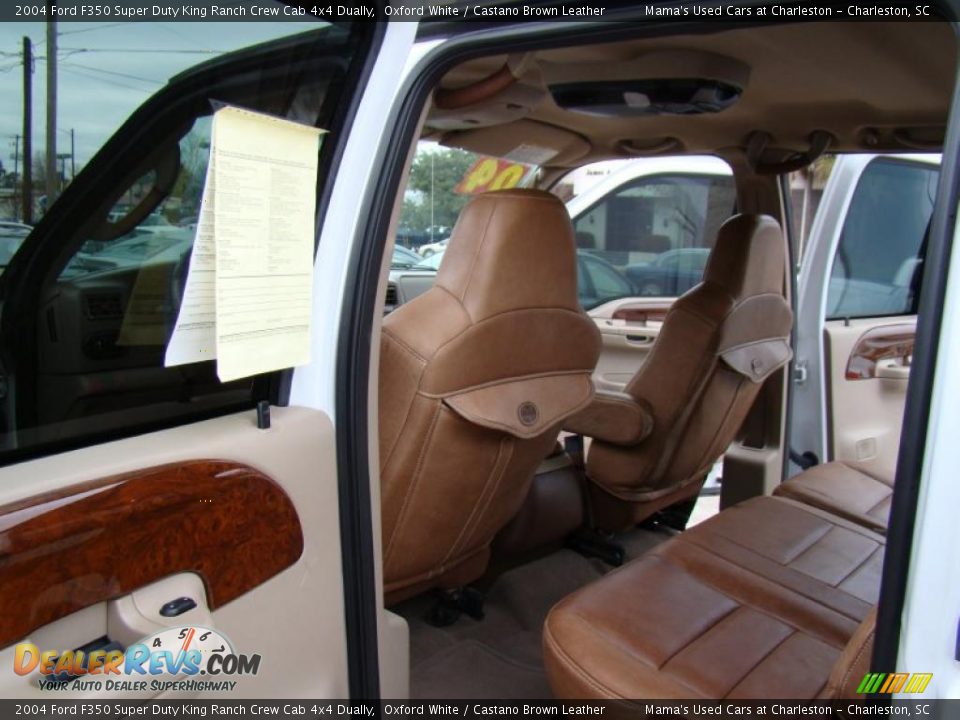 Castano Brown Leather Interior - 2004 Ford F350 Super Duty King Ranch Crew Cab 4x4 Dually Photo #13
