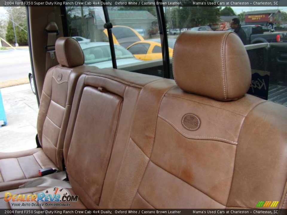 Castano Brown Leather Interior - 2004 Ford F350 Super Duty King Ranch Crew Cab 4x4 Dually Photo #14