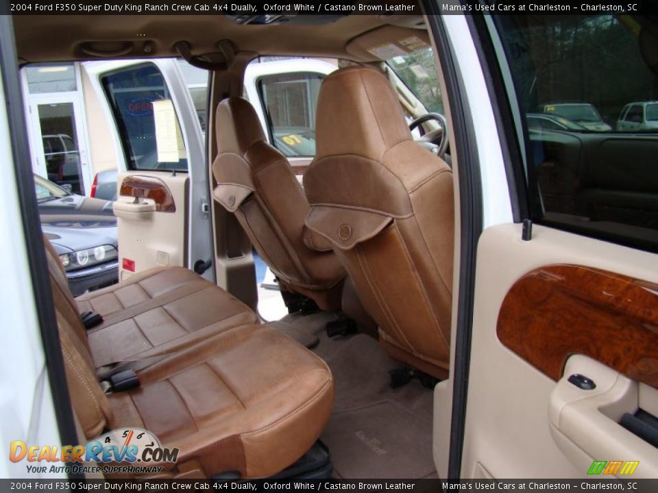Castano Brown Leather Interior - 2004 Ford F350 Super Duty King Ranch Crew Cab 4x4 Dually Photo #17