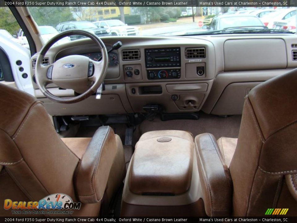 2004 Ford F350 Super Duty King Ranch Crew Cab 4x4 Dually Oxford White / Castano Brown Leather Photo #18