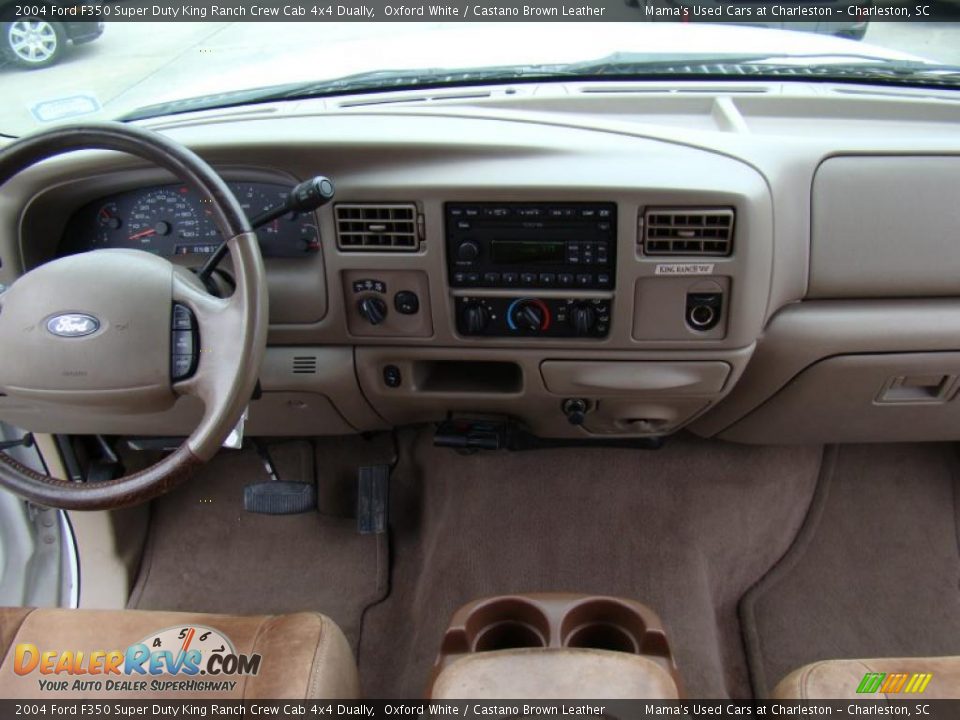 2004 Ford F350 Super Duty King Ranch Crew Cab 4x4 Dually Oxford White / Castano Brown Leather Photo #20
