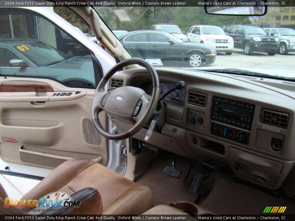 2004 Ford F350 Super Duty King Ranch Crew Cab 4x4 Dually Oxford White / Castano Brown Leather Photo #21