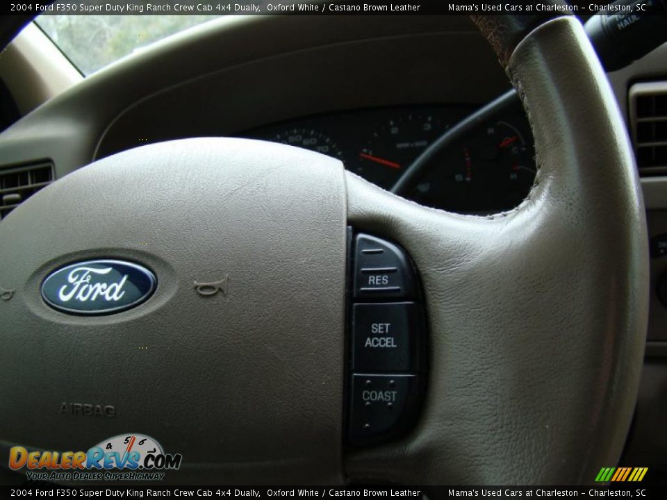 2004 Ford F350 Super Duty King Ranch Crew Cab 4x4 Dually Oxford White / Castano Brown Leather Photo #28