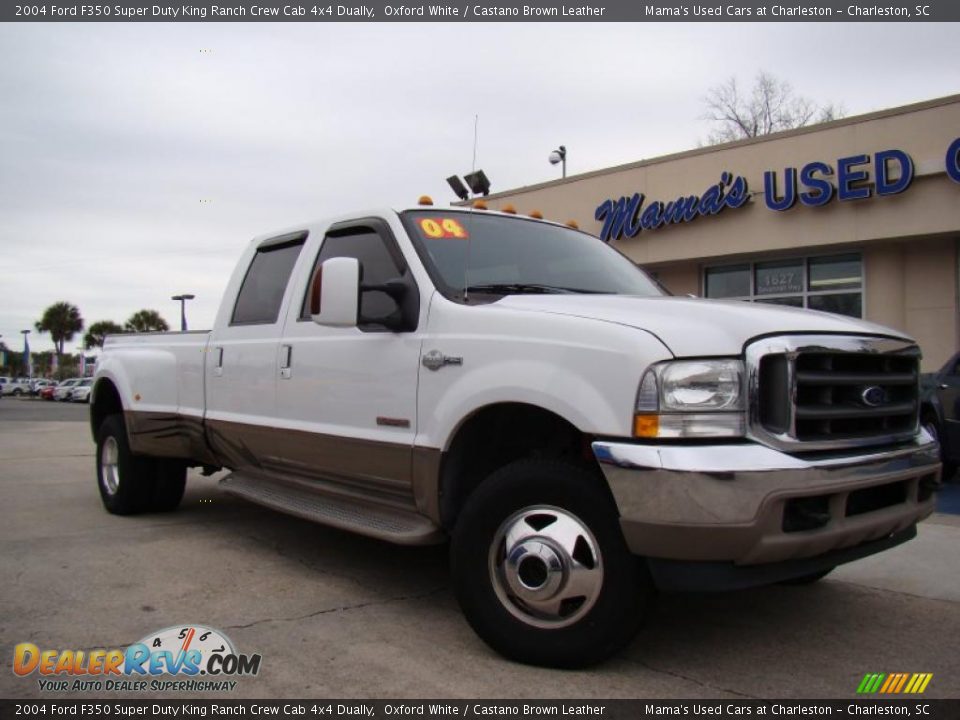 2004 Ford F350 Super Duty King Ranch Crew Cab 4x4 Dually Oxford White / Castano Brown Leather Photo #33