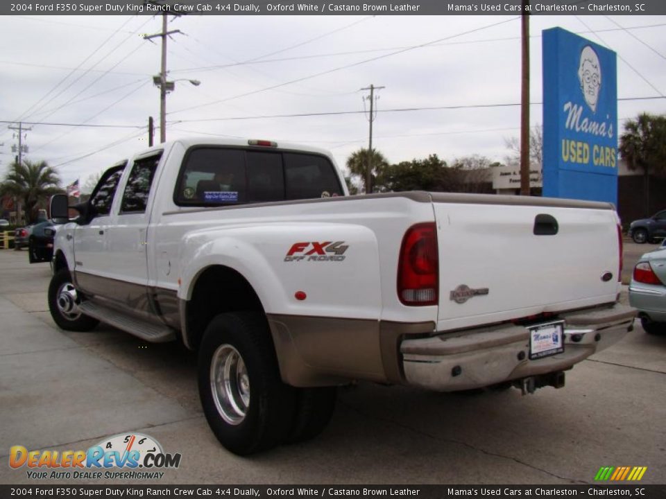 2004 Ford F350 Super Duty King Ranch Crew Cab 4x4 Dually Oxford White / Castano Brown Leather Photo #34