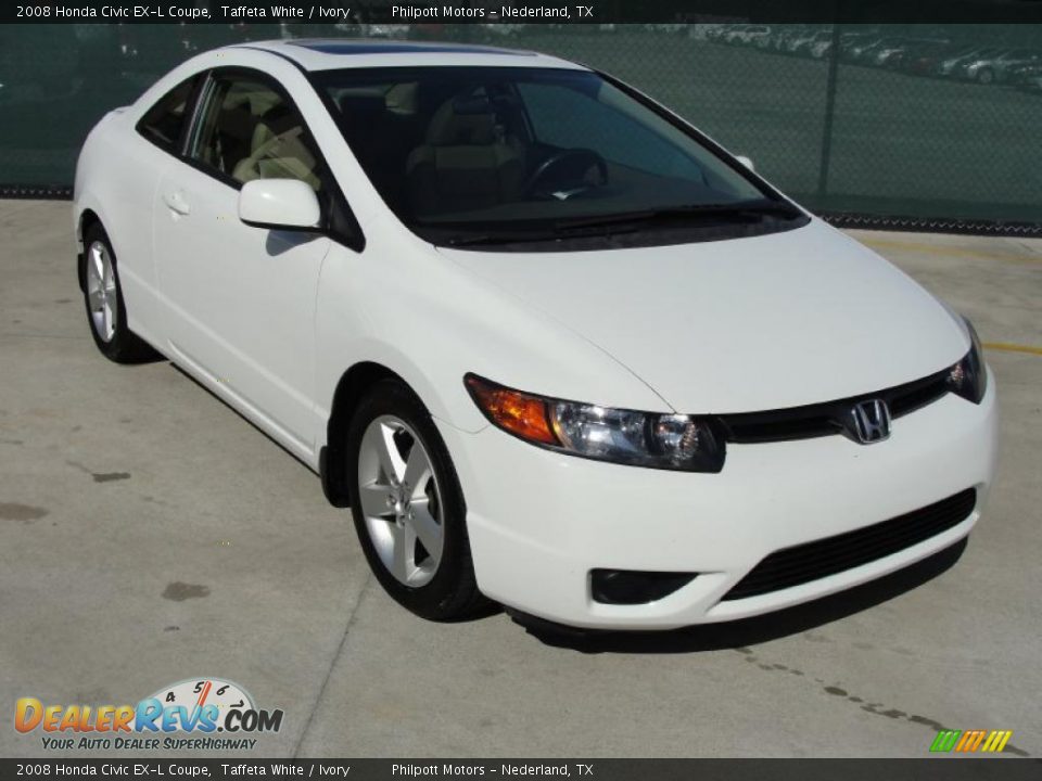 2008 Honda Civic EX-L Coupe Taffeta White / Ivory Photo #1