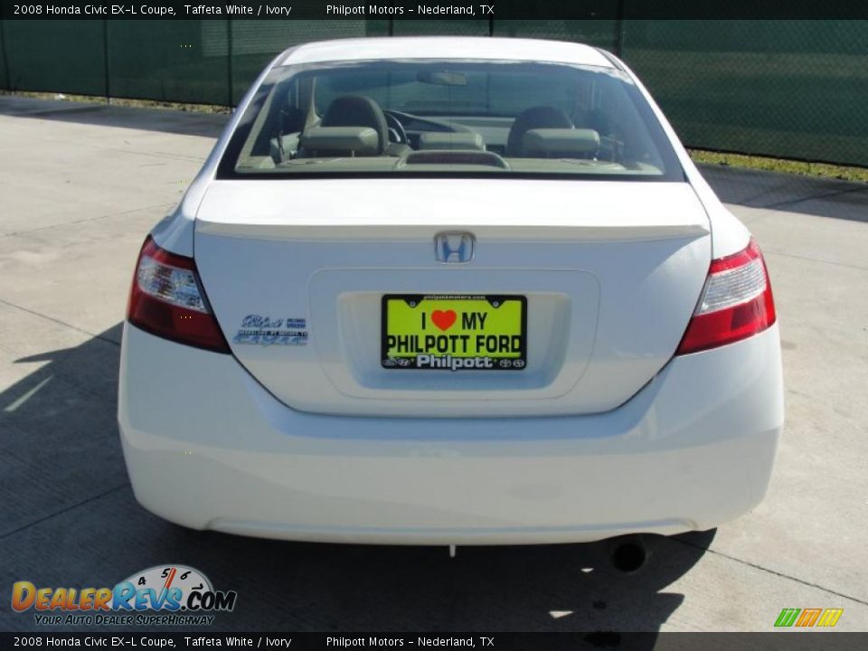 2008 Honda Civic EX-L Coupe Taffeta White / Ivory Photo #4