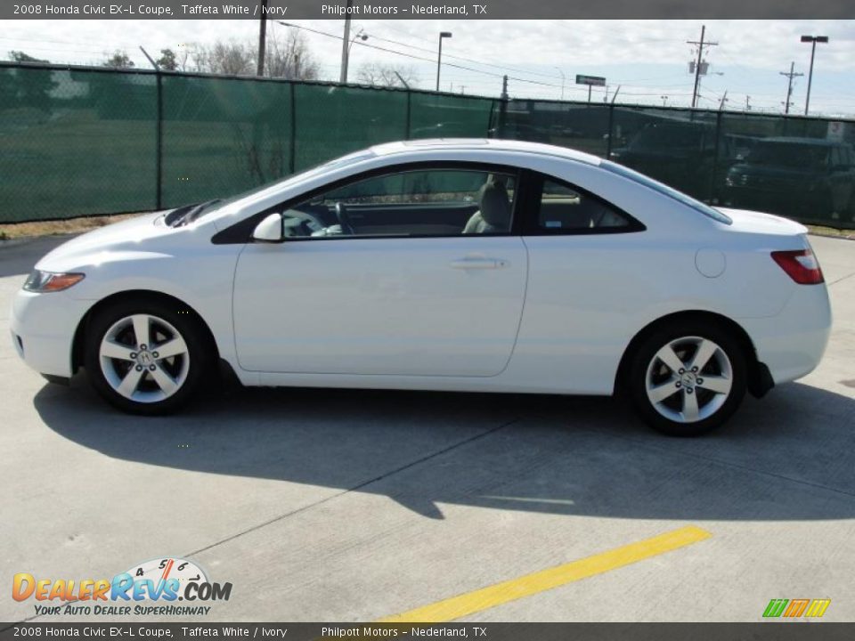 2008 Honda Civic EX-L Coupe Taffeta White / Ivory Photo #6