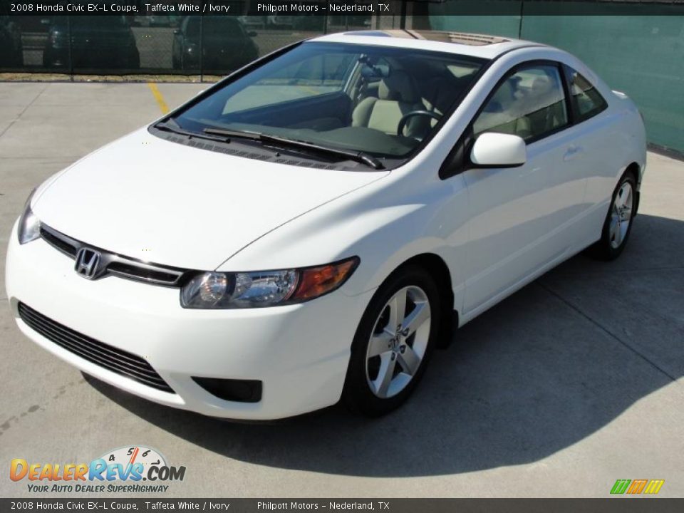 2008 Honda Civic EX-L Coupe Taffeta White / Ivory Photo #7