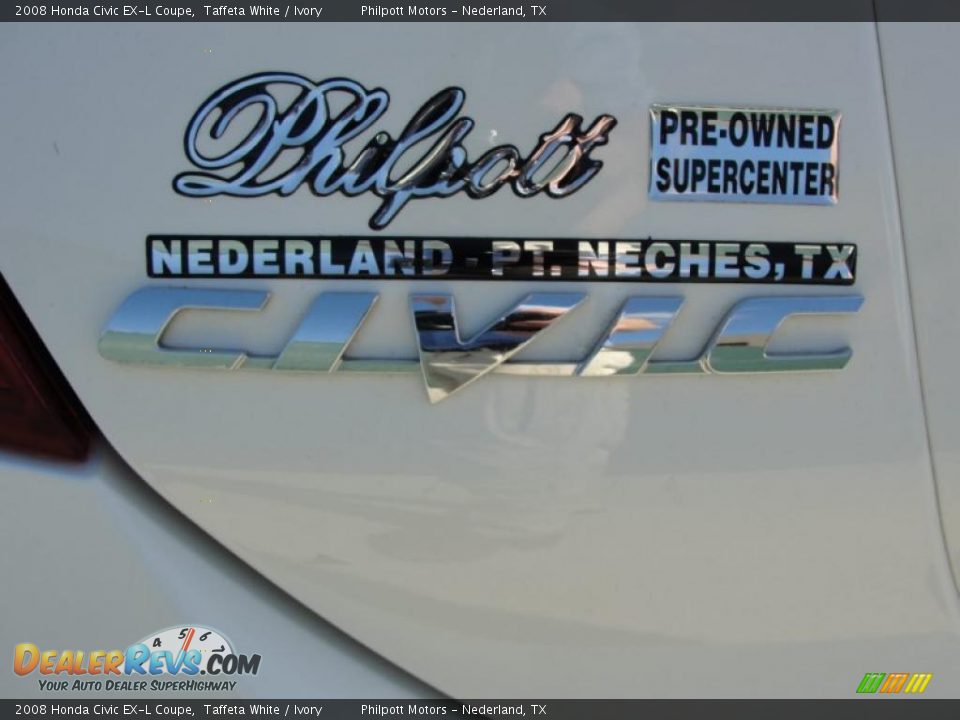 2008 Honda Civic EX-L Coupe Taffeta White / Ivory Photo #19