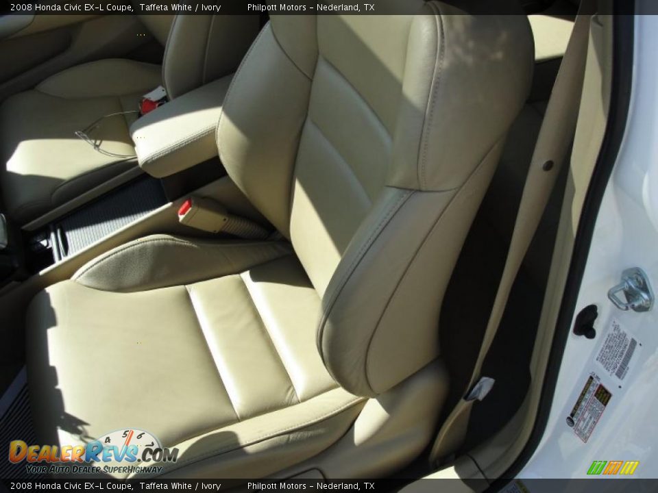 2008 Honda Civic EX-L Coupe Taffeta White / Ivory Photo #29