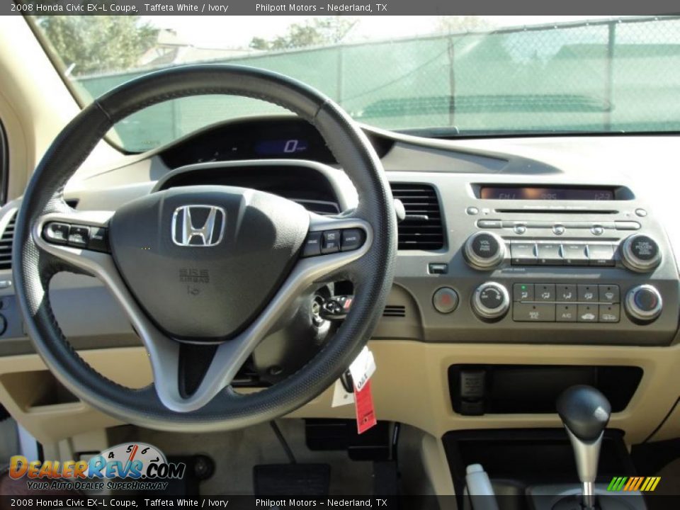 2008 Honda Civic EX-L Coupe Taffeta White / Ivory Photo #32