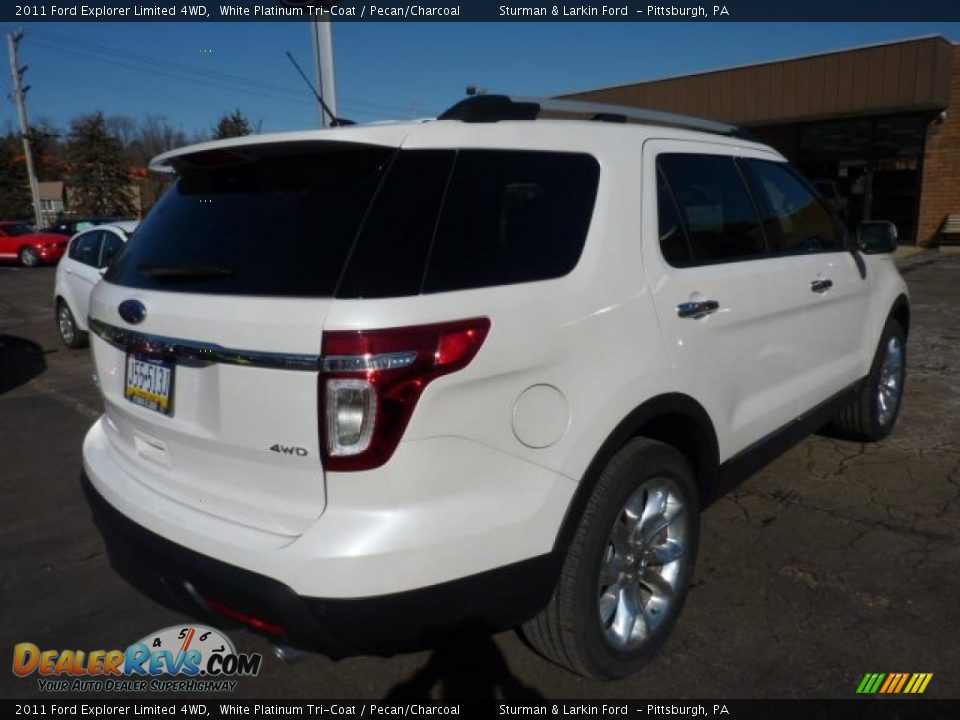 2011 Ford Explorer Limited 4WD White Platinum Tri-Coat / Pecan/Charcoal Photo #2