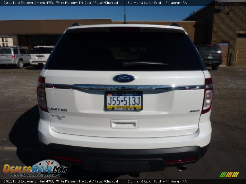 2011 Ford Explorer Limited 4WD White Platinum Tri-Coat / Pecan/Charcoal Photo #3