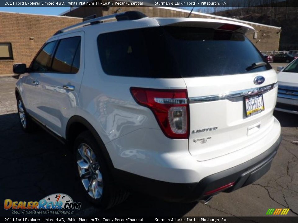 2011 Ford Explorer Limited 4WD White Platinum Tri-Coat / Pecan/Charcoal Photo #4