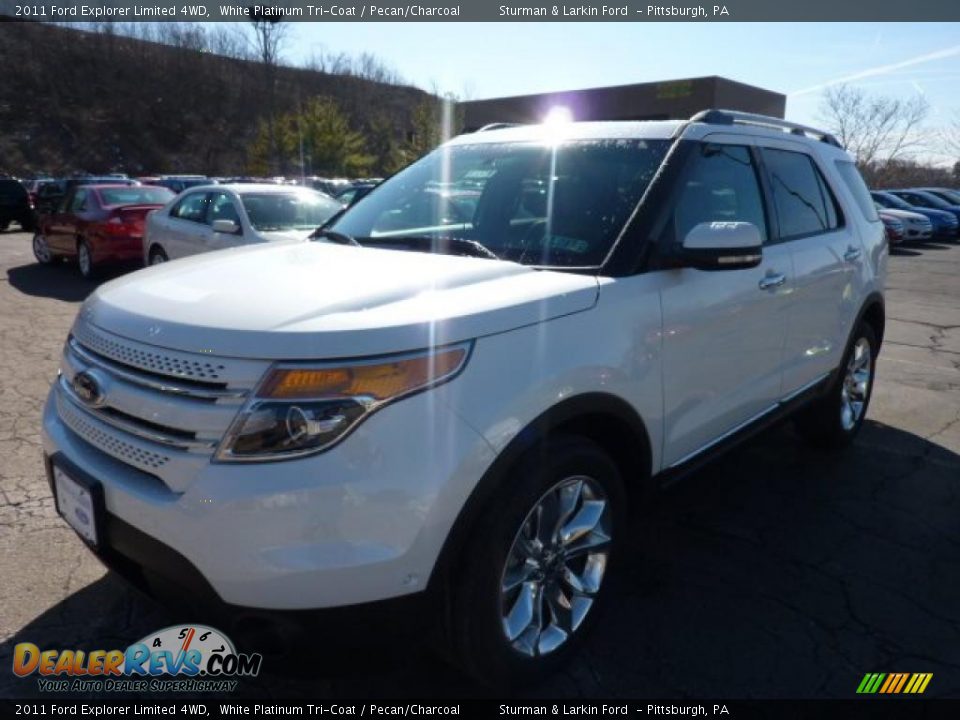 2011 Ford Explorer Limited 4WD White Platinum Tri-Coat / Pecan/Charcoal Photo #5