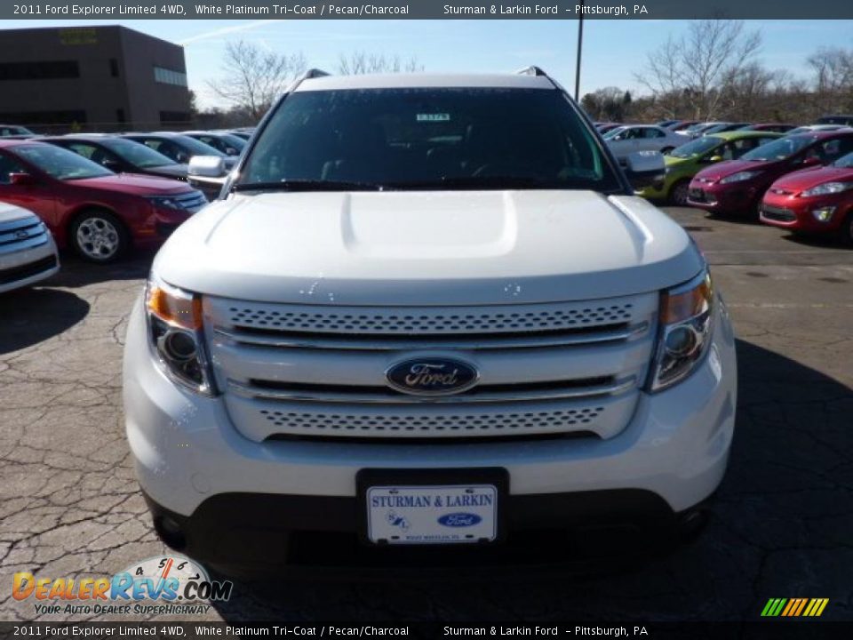 2011 Ford Explorer Limited 4WD White Platinum Tri-Coat / Pecan/Charcoal Photo #6