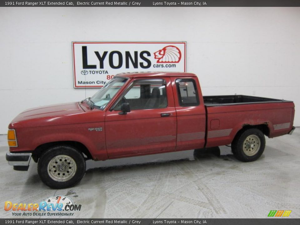 1991 Ford Ranger XLT Extended Cab Electric Current Red Metallic / Grey Photo #1