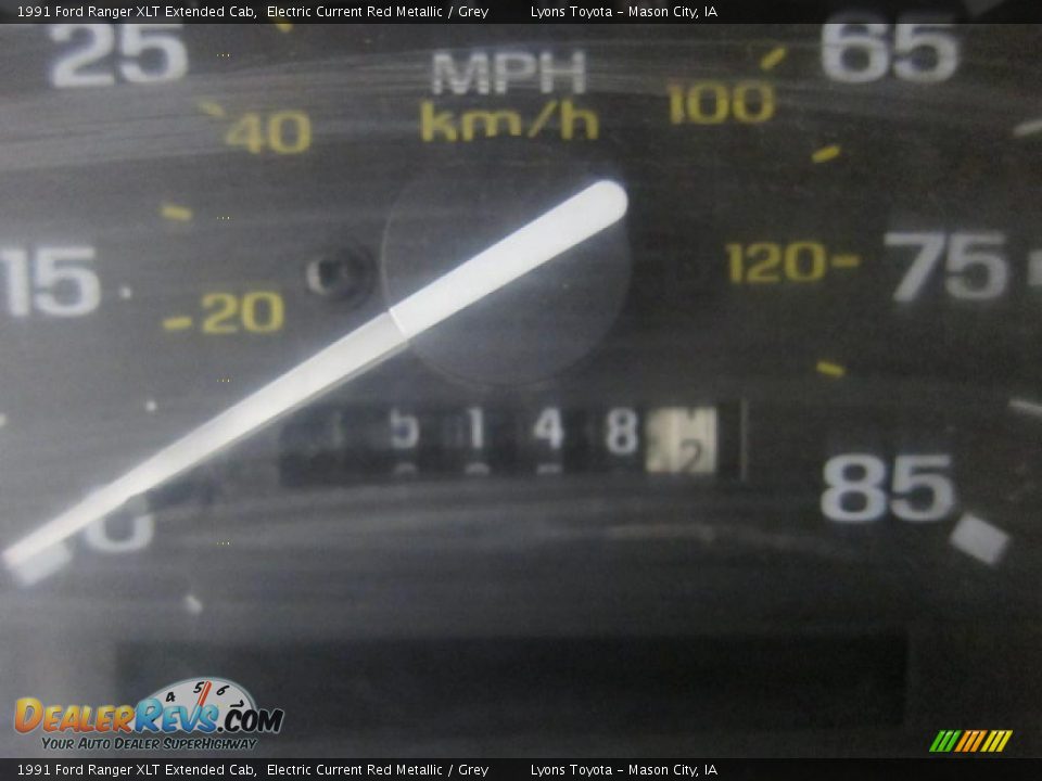 1991 Ford Ranger XLT Extended Cab Electric Current Red Metallic / Grey Photo #4