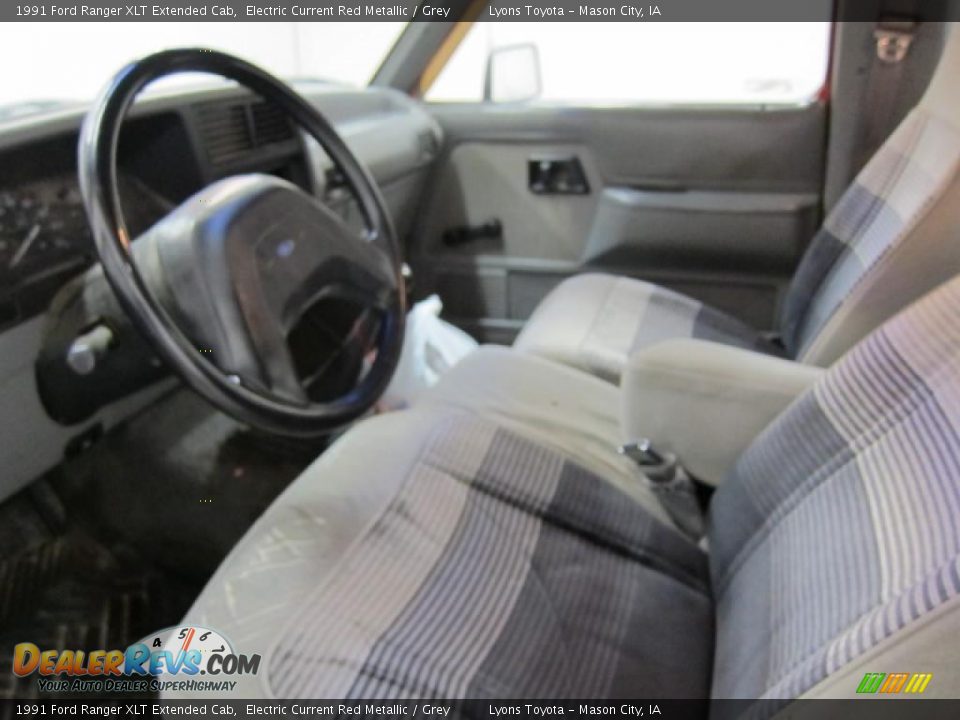 1991 Ford Ranger XLT Extended Cab Electric Current Red Metallic / Grey Photo #5