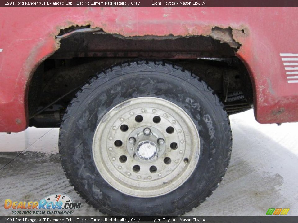 1991 Ford Ranger XLT Extended Cab Electric Current Red Metallic / Grey Photo #7