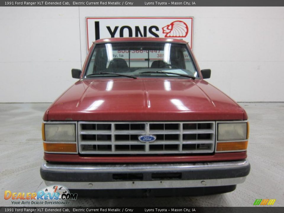 1991 Ford Ranger XLT Extended Cab Electric Current Red Metallic / Grey Photo #9