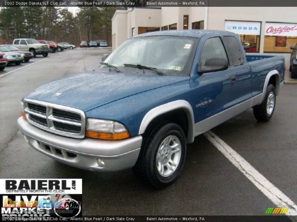 2002 Dodge Dakota SLT Club Cab Atlantic Blue Pearl / Dark Slate Gray Photo #3