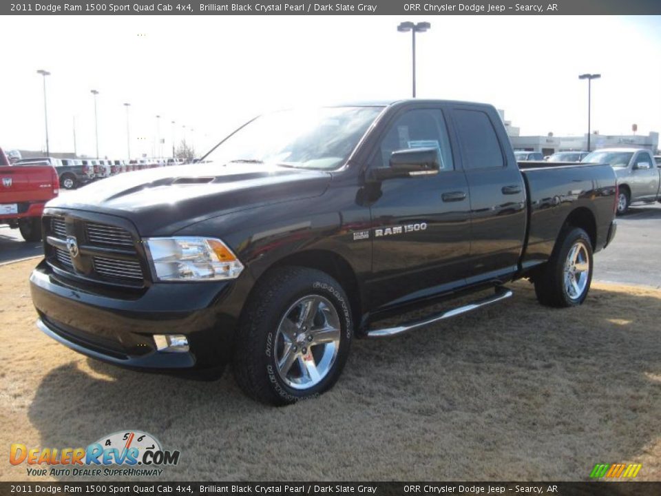 2011 Dodge Ram 1500 Sport Quad Cab 4x4 Brilliant Black Crystal Pearl / Dark Slate Gray Photo #1