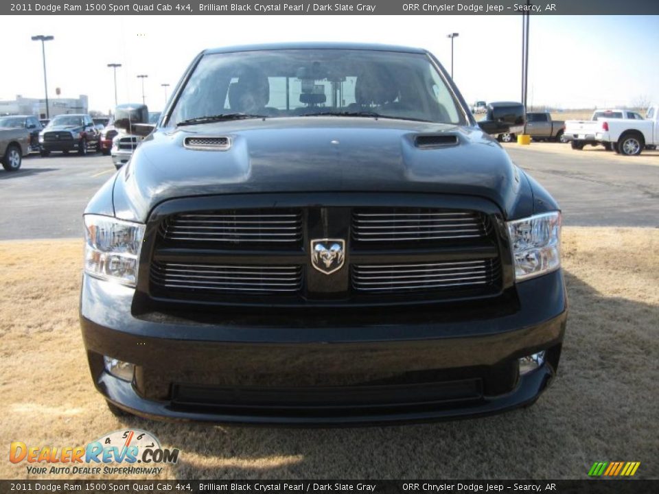 2011 Dodge Ram 1500 Sport Quad Cab 4x4 Brilliant Black Crystal Pearl / Dark Slate Gray Photo #2