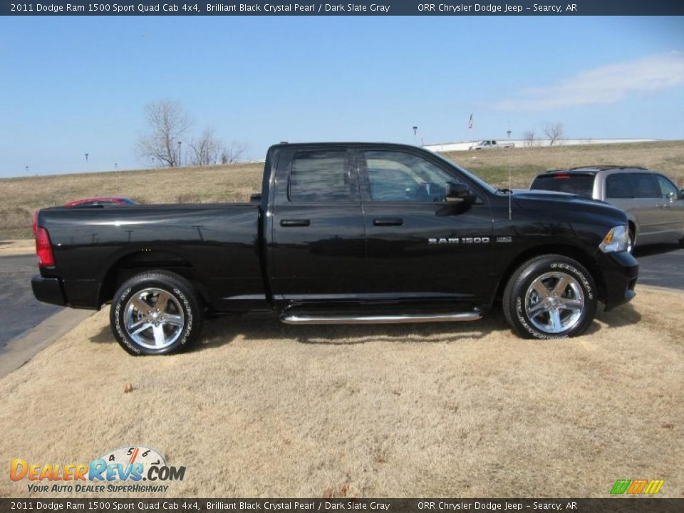 2011 Dodge Ram 1500 Sport Quad Cab 4x4 Brilliant Black Crystal Pearl / Dark Slate Gray Photo #4