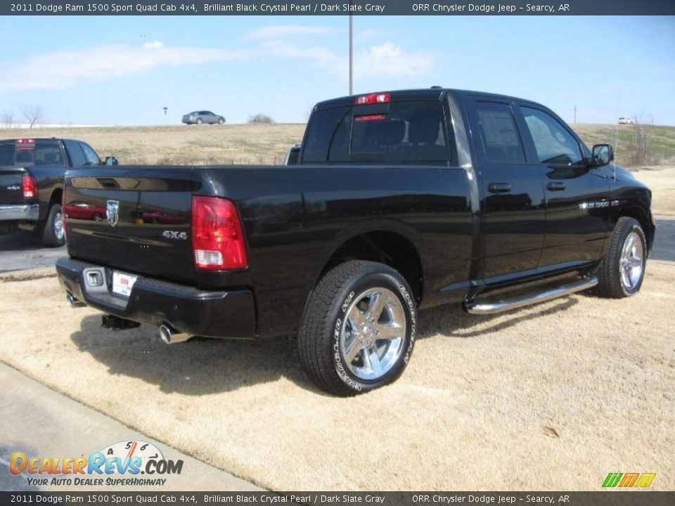 2011 Dodge Ram 1500 Sport Quad Cab 4x4 Brilliant Black Crystal Pearl / Dark Slate Gray Photo #5