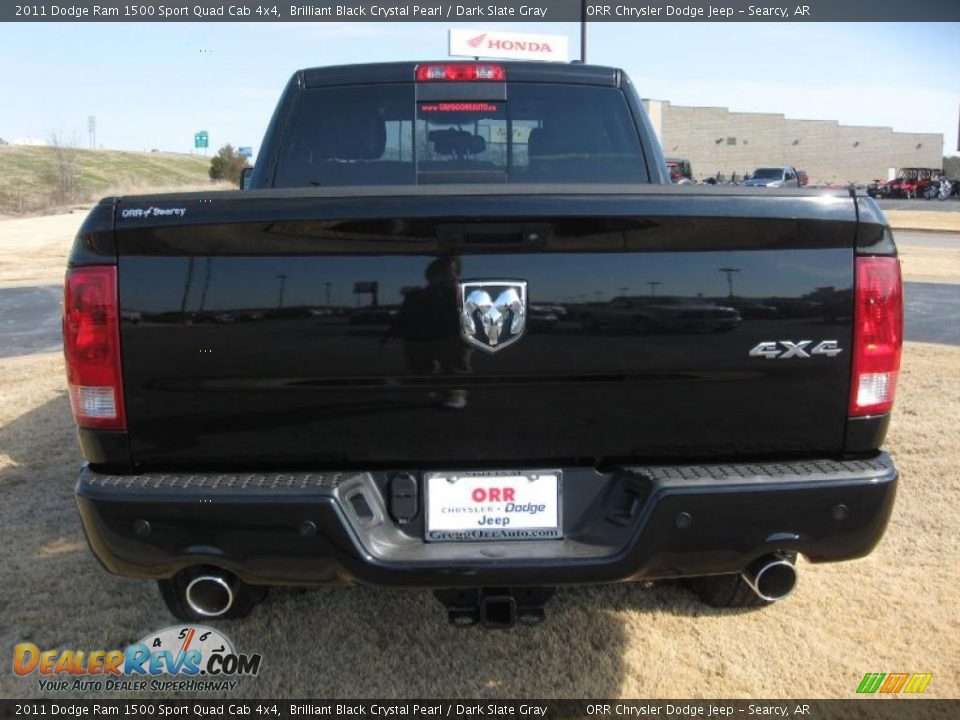 2011 Dodge Ram 1500 Sport Quad Cab 4x4 Brilliant Black Crystal Pearl / Dark Slate Gray Photo #6