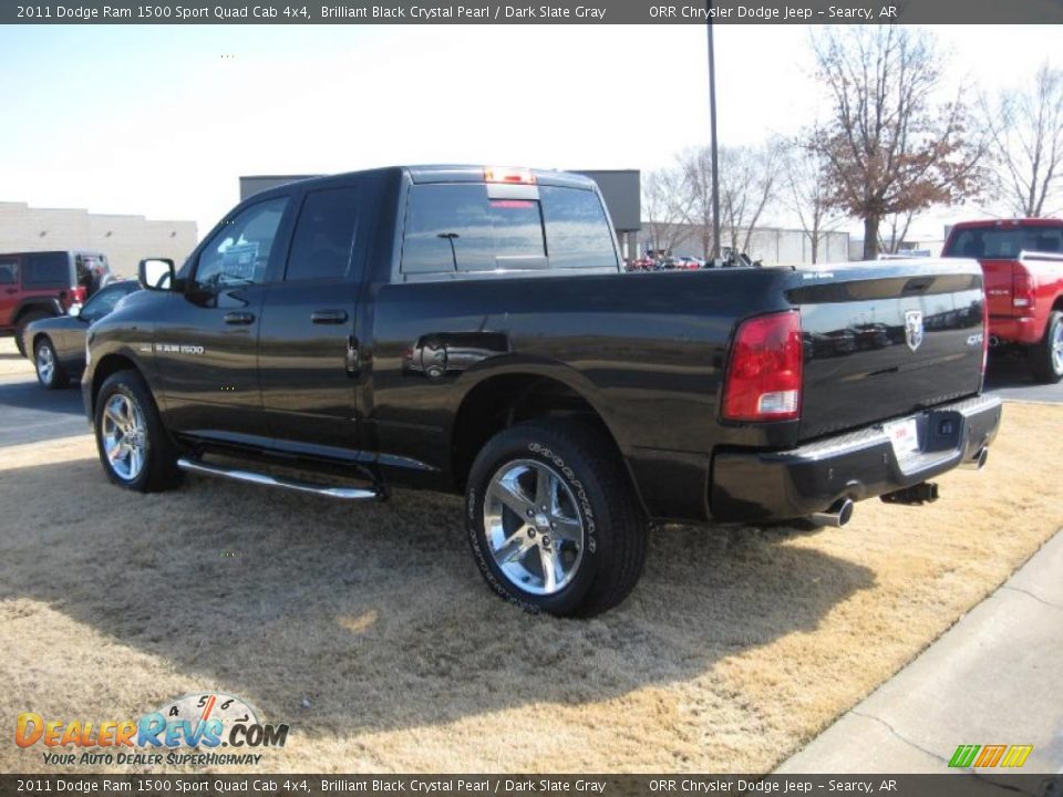 2011 Dodge Ram 1500 Sport Quad Cab 4x4 Brilliant Black Crystal Pearl / Dark Slate Gray Photo #7