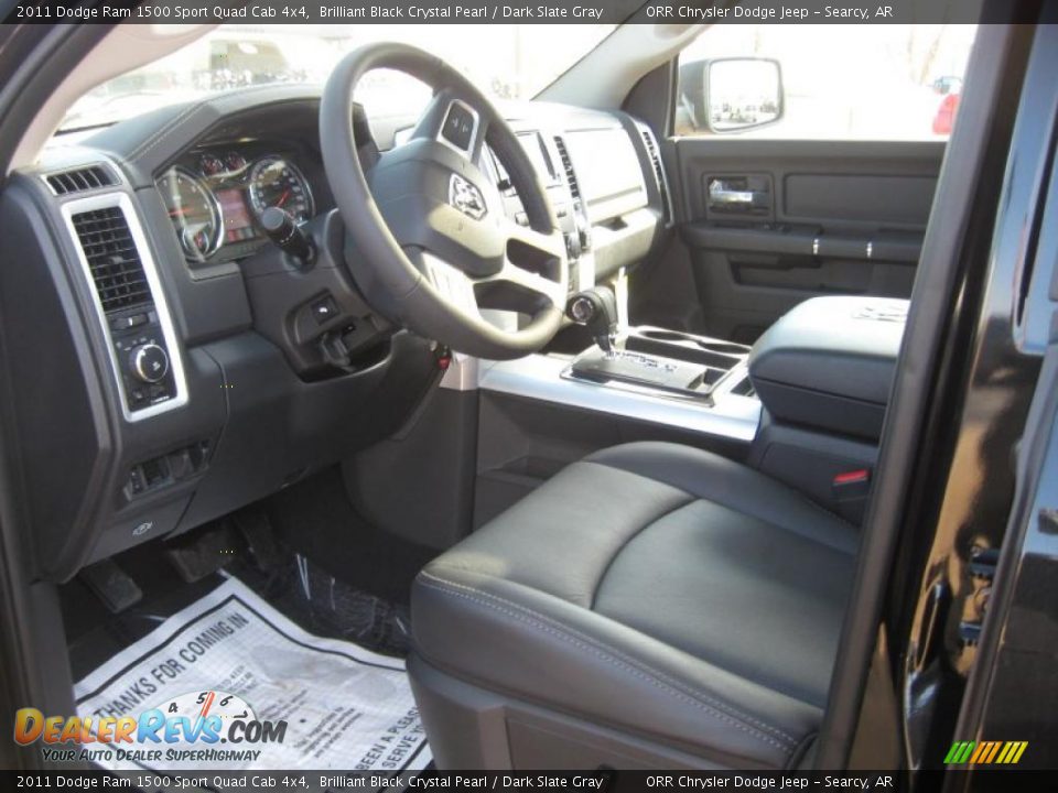 2011 Dodge Ram 1500 Sport Quad Cab 4x4 Brilliant Black Crystal Pearl / Dark Slate Gray Photo #11
