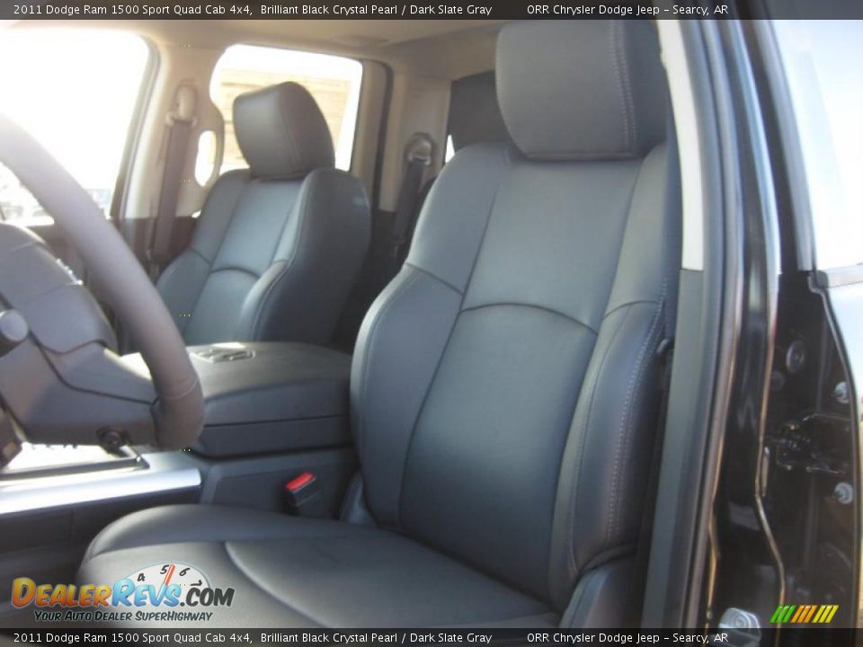 2011 Dodge Ram 1500 Sport Quad Cab 4x4 Brilliant Black Crystal Pearl / Dark Slate Gray Photo #14