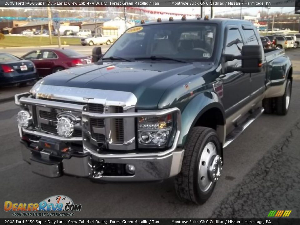 2008 Ford F450 Super Duty Lariat Crew Cab 4x4 Dually Forest Green Metallic / Tan Photo #1