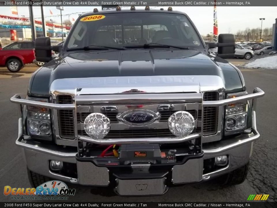 2008 Ford F450 Super Duty Lariat Crew Cab 4x4 Dually Forest Green Metallic / Tan Photo #2