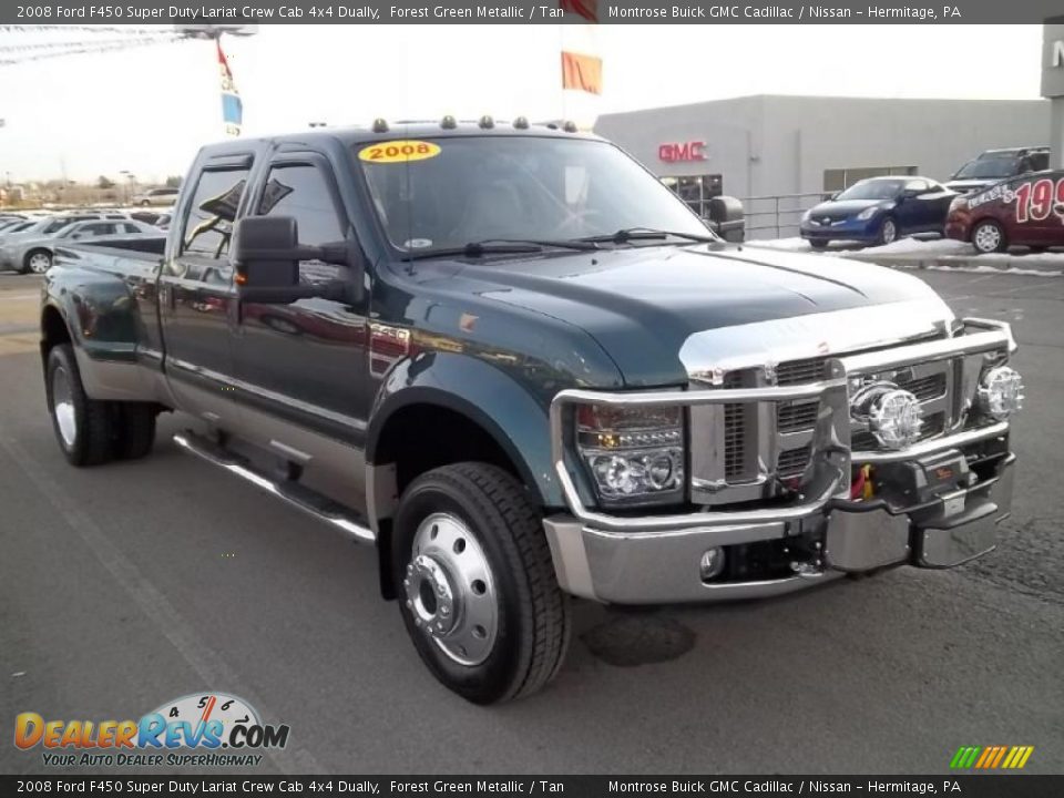 2008 Ford F450 Super Duty Lariat Crew Cab 4x4 Dually Forest Green Metallic / Tan Photo #3