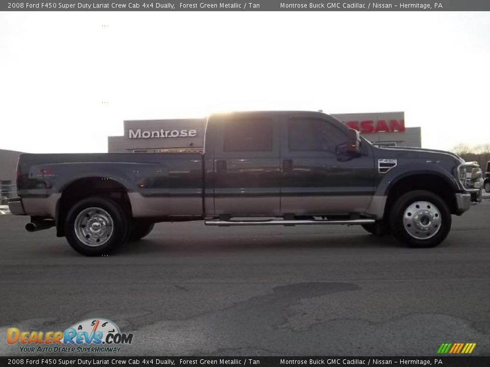 2008 Ford F450 Super Duty Lariat Crew Cab 4x4 Dually Forest Green Metallic / Tan Photo #4
